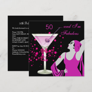 Fabelhafte 50 50. Geburtstagsfeier Diva Pink Schwa Einladung