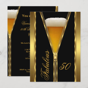 Fabelhafte 50 Eleganter Reißverschluss Gold Bier T Einladung