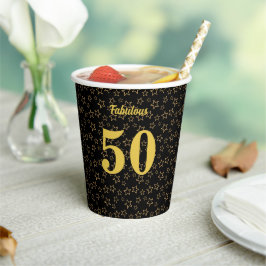 Fabelhafte 50 Geburtstag und Sterne auf Schwarz Pappbecher