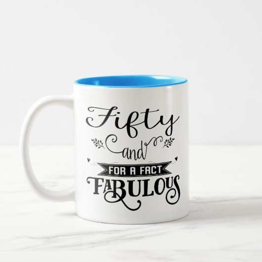 Fabelhafte 50. Geschenk-Tasse des Zweifarbige Tasse (Links)