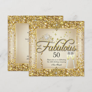 Fabelhafte 50. Gold Champagner Geburtstagsfeier Einladung
