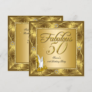 Fabelhafte 50 goldene High Heels Geburtstagsfeier Einladung