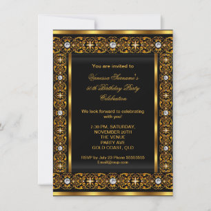 Fabelhafte 50 Super Elegante Diamant Gold Schwarz Einladung