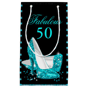 Fabelhafte 50 Türkisblaue Glitter High Heels Kleine Geschenktüte