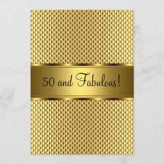 Fabelhafte 50er Gold Elegante Geburtstagsfeier Einladung