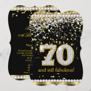 Fabelhafte 70 Gold Silber Girlanden 70. Geburtstag Einladung