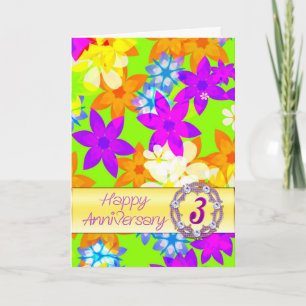 Fabelhafte Blume 3. Geburtstag für den Ehegatten Karte