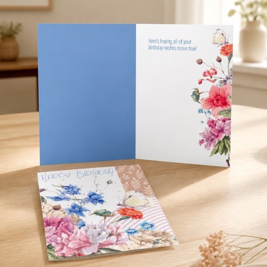 Fabelhafte Blumen- & Patchwork-Geburtstagskarte Karte