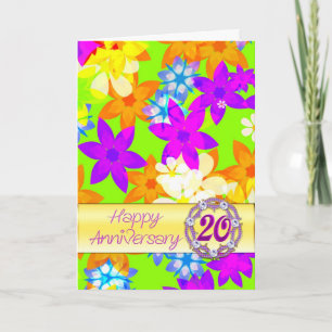 Fabelhafte Blumen zum 20. Hochzeitstag für ein Paa Karte