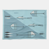 FABELHAFTE Fünfzigerjahre des Tuches FISCHEN Retro Geschirrtuch (Horizontal)