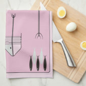 FABELHAFTE Fünfzigerjahre des Tuches FISCHEN Retro Handtuch (Viertel Falte)