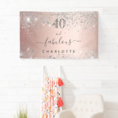 Fabelhafte Geburtstagsstaub Rose Gold Silberstaub Banner (Insitu)