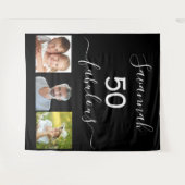 Fabelhafte Geburtstagsüberraschung Foto schwarz Wandteppich (Vorderseite (Horizontal))