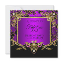 Fabelhafte Gold-Purple-Black 21. Geburtstagsfeier