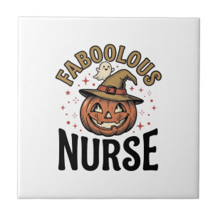 Fabelhafte Halloween-Krankenschwester-Kürbis-Vinta Fliese