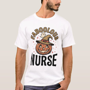 Fabelhafte Halloween-Krankenschwester-Kürbis-Vinta T-Shirt