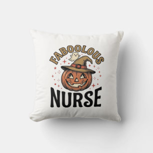 Fabelhafte Halloween-Kürbis-Krankenschwester im Vi Kissen