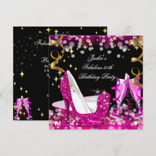 Fabelhafte heiße pinke Glitter-High-Heels zum 50.  Einladung