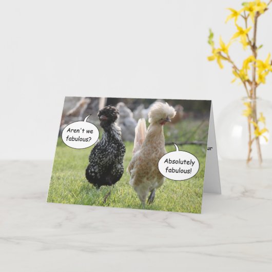 Fabelhafte Huhn-Gruß-Karte Karte (Gelbe Blume)