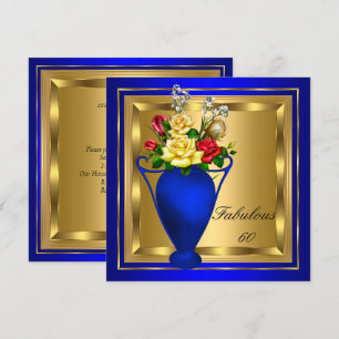 Fabelhafte königliche blaue goldene rote Rosen Eli Einladung