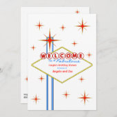 Fabelhafte Las- Vegaszeichen-Polterabend-Einladung Einladung (Vorne/Hinten)