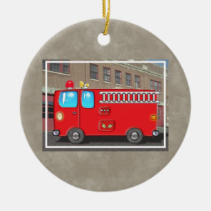 Fabelhafte Löschfahrzeug-und Feuerwache Keramikornament