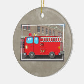 Fabelhafte Löschfahrzeug-und Feuerwache Keramikornament (Links)