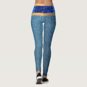 fabelhafte Meerjungfrau simuliert blaues Glitzer Leggings (Rückseite)