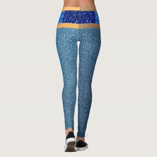 fabelhafte Meerjungfrau simuliert blaues Glitzer Leggings (Rückseite)
