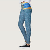fabelhafte Meerjungfrau simuliert blaues Glitzer Leggings (Links)