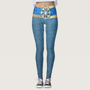 fabelhafte Meerjungfrau simuliert blaues Glitzer Leggings