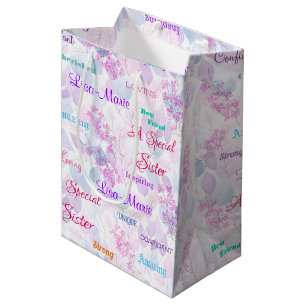 Fabelhafte rosa Blumen-Spezial-Schwester Mittlere Geschenktüte
