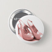 Fabelhafte rosa Glitzer-Stiletts Button (Vorne & Hinten)