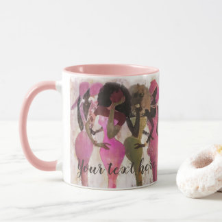 Fabelhafte rosa und grüne tasse