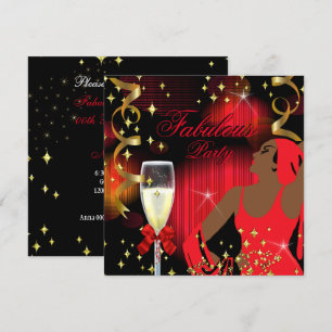 Fabelhafte rote Glitzer-Diva-Birthday 2 Einladung