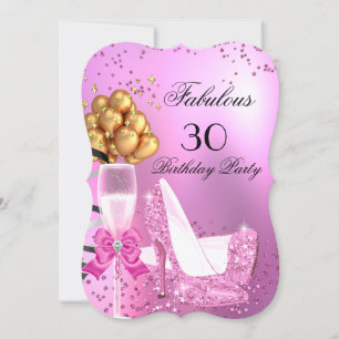 Fabelhafte Schimmer Rosa High Heels Geburtstag 2 Einladung