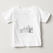 fabelhafte Stadt . Kunstwerke in Schwarz-Weiß. Baby T-shirt (Vorderseite)
