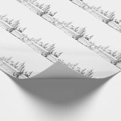 fabelhafte Stadt . Kunstwerke in Schwarz-Weiß. Geschenkpapier (Ecke)