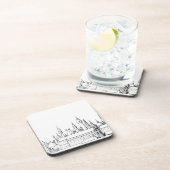 fabelhafte Stadt . Kunstwerke in Schwarz-Weiß. Getränkeuntersetzer (Rechte Seite)