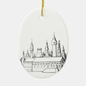 fabelhafte Stadt . Kunstwerke in Schwarz-Weiß. Keramik Ornament (Vorne)