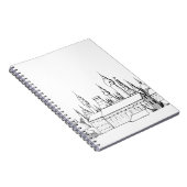 fabelhafte Stadt . Kunstwerke in Schwarz-Weiß. Notizblock (Rechte Seite)