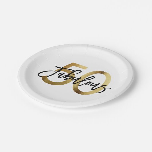 Fabelhafter 50. | moderner eleganter pappteller (Schrägansicht)