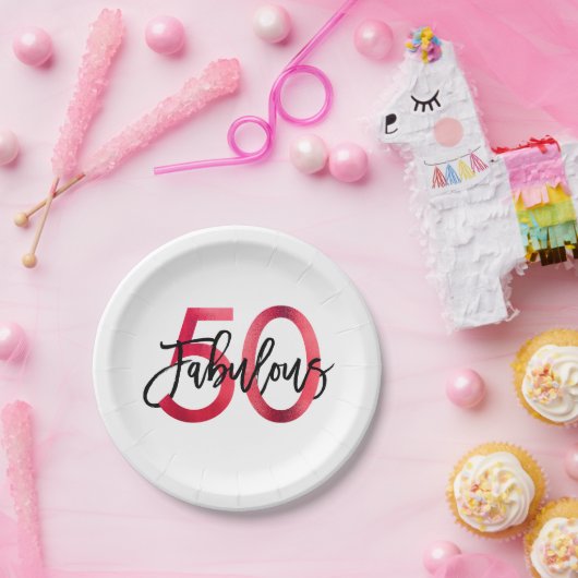 Fabelhafter 50. | moderner eleganter schicker pappteller (Party)