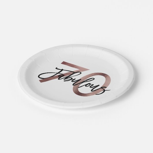 Fabelhafter 70. | moderner eleganter pappteller (Schrägansicht)