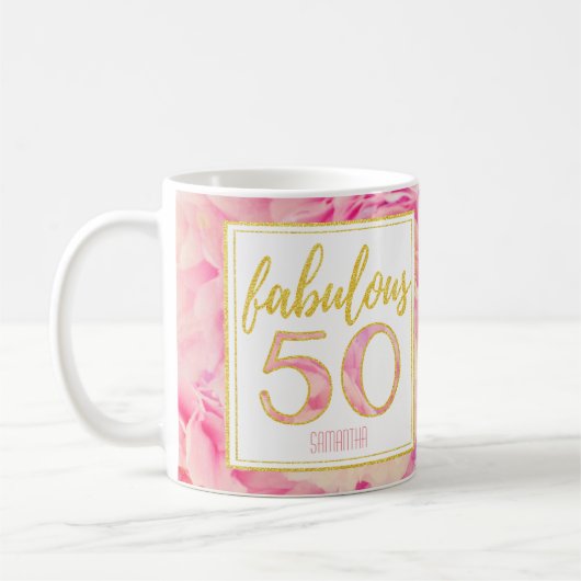 Fabelhafter empfindlicher rosa Glitzer des Gold50 Kaffeetasse (Links)