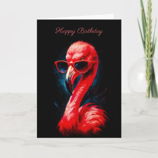 Fabelhafter Flamingo mit Sonnenbrille Geburtstagsk Karte