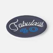 Fabelhafter Geburtstag 40 Pappteller (Schrägansicht)