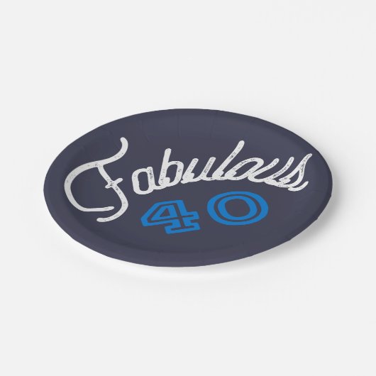 Fabelhafter Geburtstag 40 Pappteller (Schrägansicht)