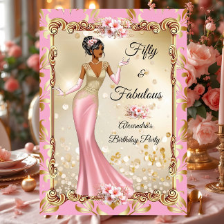 Fabelhafter Geburtstag Rosa Gold Stunning Kleid Pa Einladung