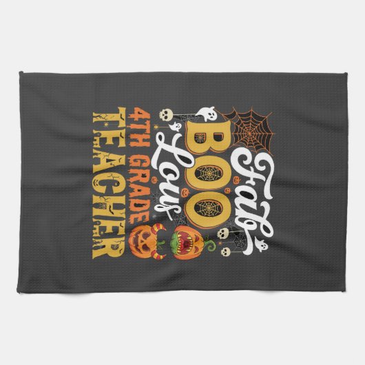 Fabelhafter Halloween-Lehrer der 4. Klasse Geschirrtuch (Horizontal)